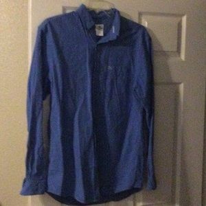 Lacoste Men’s Shirt Blue Regular Fit Long Sleeve Button Down Size 42 Large
